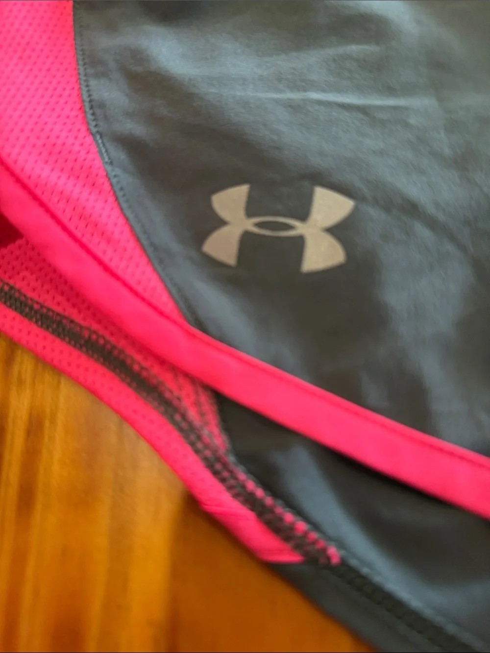 Under Armour Gray Shorts with Pink Trim